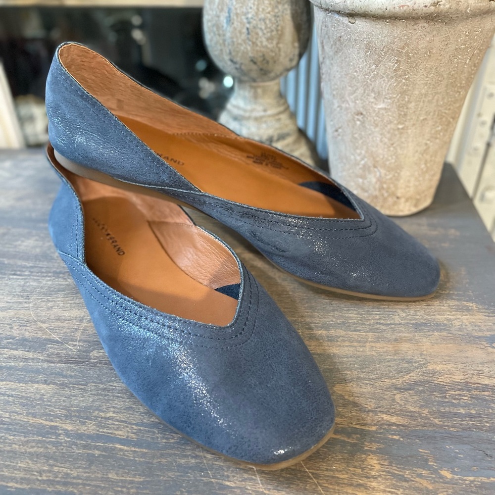 Lucky Brand Alba blue leather flats women’s 9